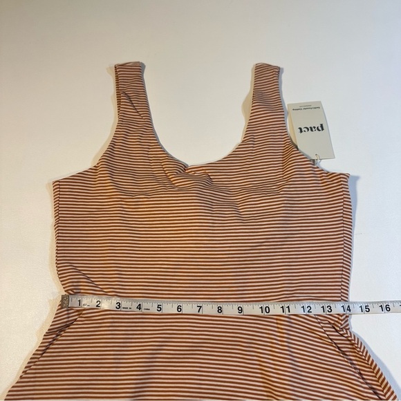 NWT Pact Organic Cotton Blend Tie Back Fit & Flare Dress In Shell Stripe - Picture 5 of 15